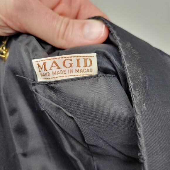 Vintage Black Beaded Evening Clutch With Gold Chain Strap - Picture 8 of 10